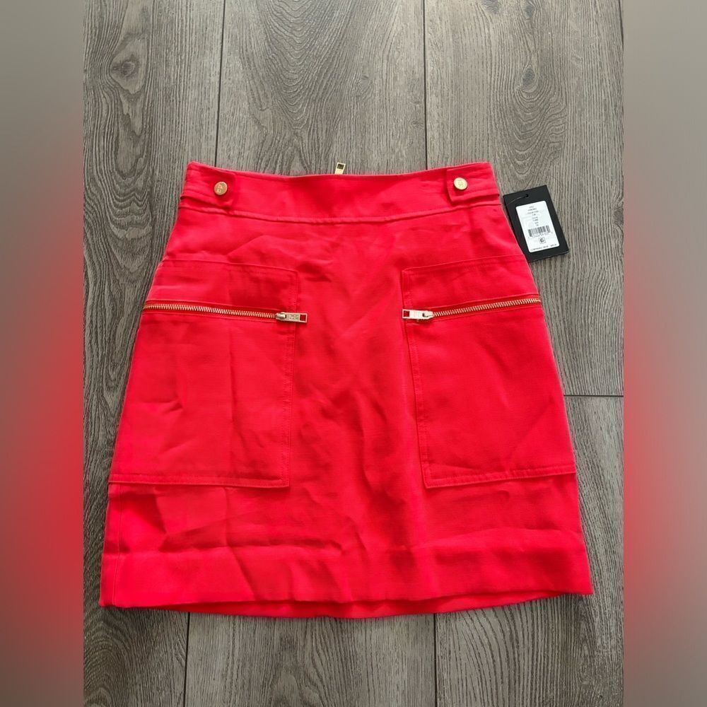 DKNY woman’s mini red skirt with pockets
